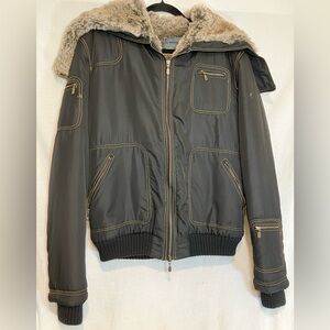 Imperial Faux Fur Lined Winter Coat Bomber Jacket Zipper Pockets Hooded Size 2x